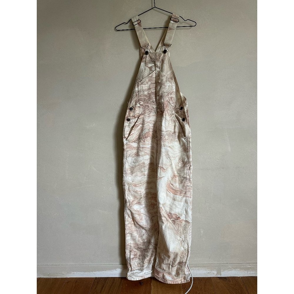 Vintage dyed pink and white overalls SZ XS-SMALL